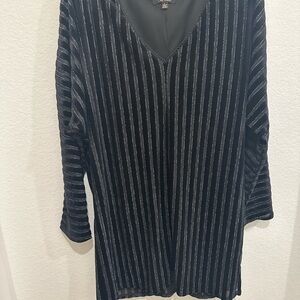 Black Striped Women's Dress